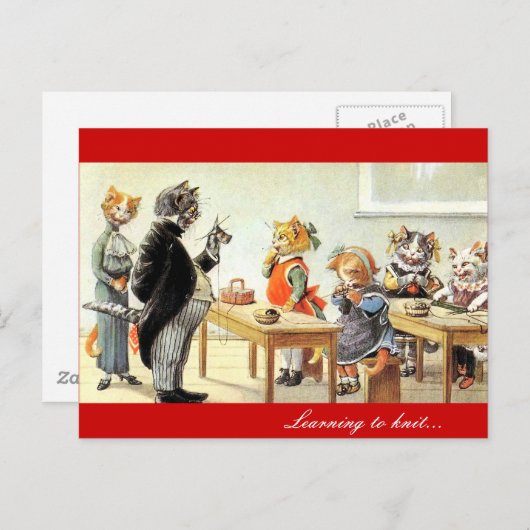 Strick lernen postkarte (Vorne/Hinten)