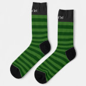 Strick Look - Forest Green Strip - Ihr Name auf Socken (Linkes Detail)