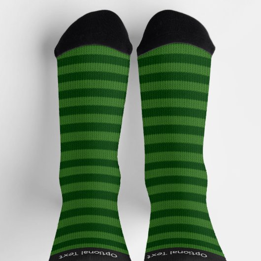 Strick Look - Forest Green Strip - Ihr Name auf Socken (Oben)