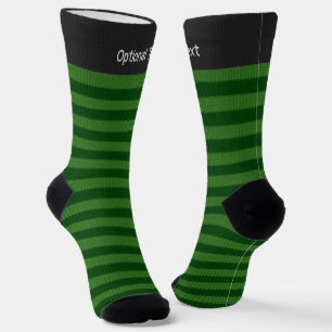 Strick Look - Forest Green Strip - Ihr Name auf Socken