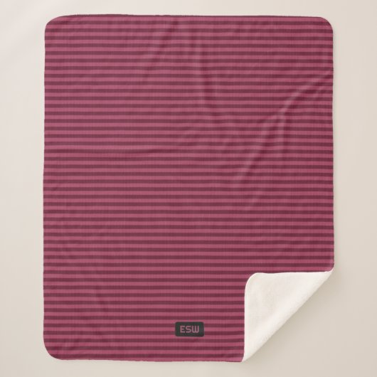 Strick Look Two Tone Berry Stripe - Ihre Initialen Sherpadecke (Vorderseite)