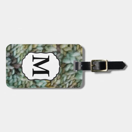 Strick Malabrigo Garne / Handwerk Monogramm Gepäckanhänger (Vorderseite horizontal)