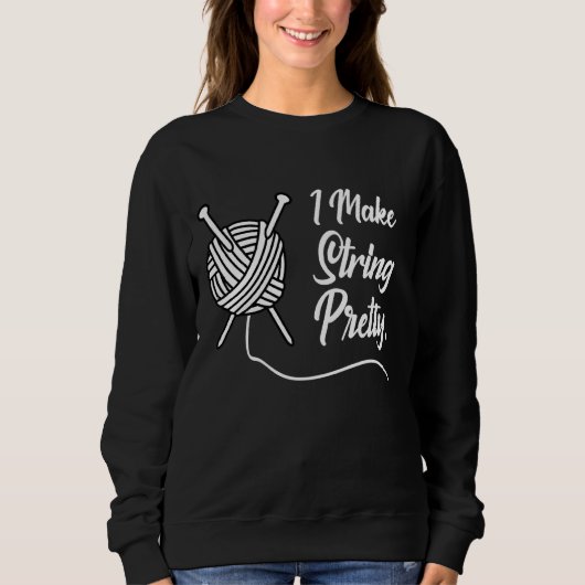 Strick mit Knitternadel, Hübscher String Sweatshirt (Vorderseite)