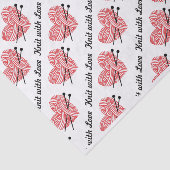 Strick mit Liebe-Garn-Herz-Handwerks-Muster Seidenpapier (Ausschnitt)