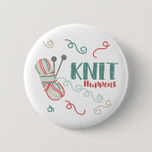 Strick mit mehrfarbigem Knittergarn Button (Vorderseite)