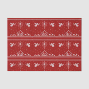 Strick Nativity Ugly Christmas Sweater Religious R Seidenpapier