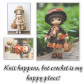 Strick passiert, aber Häkelchen ist mein glücklich Aufkleber (Vorderseite)