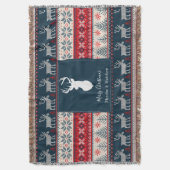 Strick Pattern Weihnachten Personalisiert Decke (Vorderseite Vertikal)