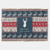 Strick Pattern Weihnachten Personalisiert Decke (Vorderseite)