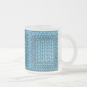 Strick-Perl-Blau Frosted Glass Tasse