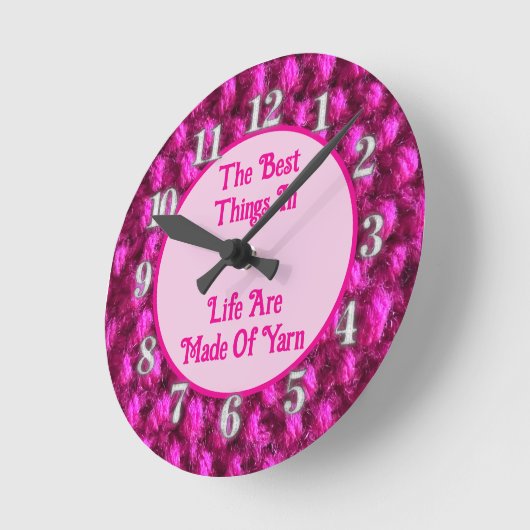 Strick Pink Crochet Pattern Crafty Liebe Garn Runde Wanduhr (Winkel)
