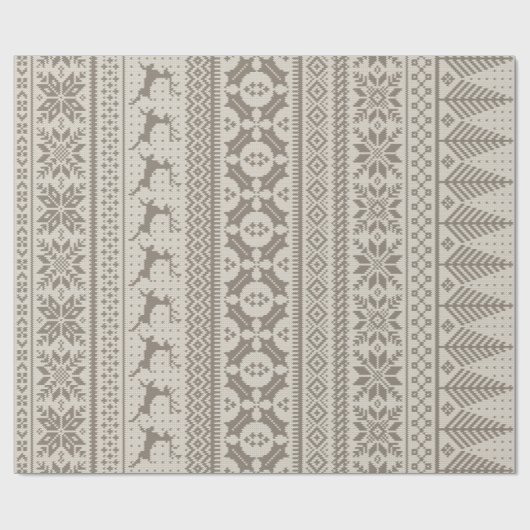 Strick-Pullover auf brauner Insel Geschenkpapier (Flach)