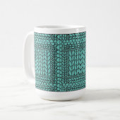 STRICK PURL AQUAMARIN große weiße Tasse (Vorderseite Links)