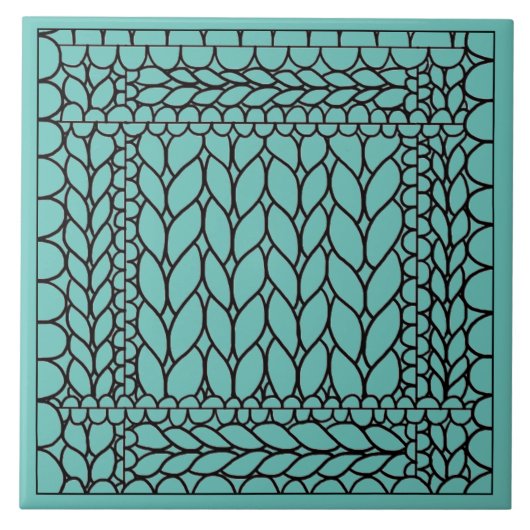 STRICK PURL AQUAMARIN Keramik Tile Fliese (Vorderseite)