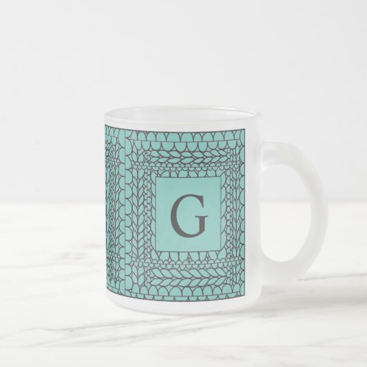 STRICK PURL AQUAMARIN Mattierte Glas Tasse + Urspr (Rechts)