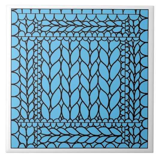 STRICK PURL BLUE Keramik Tile Fliese (Vorderseite)