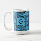 STRICK PURL BLUE Tallweiße Tasse + Text (Links)