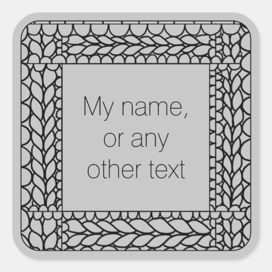 STRICK PURL GRATIS Große Quadrate Sticker + Text (Vorderseite)