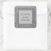 STRICK PURL GRATIS Große Quadrate Sticker + Text (Tasche)