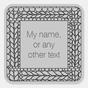 STRICK PURL GRATIS Große Quadrate Sticker + Text
