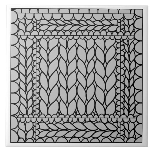 STRICK PURL GRAY Keramik Tile / Grau Fliese (Vorderseite)