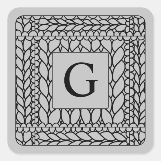 STRICK PURL GRAY Kleine Quadrat Sticker + Erste Sc (Vorderseite)