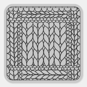 STRICK PURL GRAY Large Square Stickers