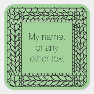 STRICK PURL SAGE Große quadratische Sticker + Text