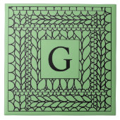 STRICK PURL SAGE Keramik Tile + Initial Fliese (Vorderseite)