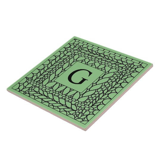 STRICK PURL SAGE Keramik Tile + Initial Fliese (Seite)