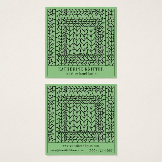 STRICK PURL SAGE Square Business Card (Vorne & Hinten)