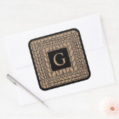 STRICK PURL TAN Große Aufkleber am Platz + Initial (Umschlag)