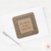 STRICK PURL TAN Große Quadrat Sticker + Text (Umschlag)