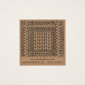 STRICK PURL TAN Square Business Card (Rückseite)