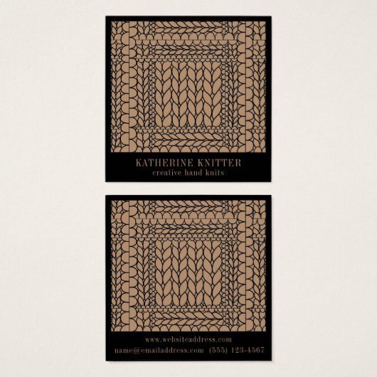 STRICK PURL TAN Square Business Card II (Vorne & Hinten)