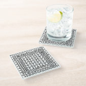 STRICK PURL WHITE Glass Drink Untersetzer (Schrägansicht)