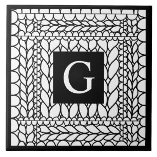 STRICK PURL WHITE Keramik Tile + Initial II Fliese