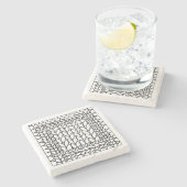 STRICK PURL WHITE Marble Stone Untersetzer (Seitenansicht)