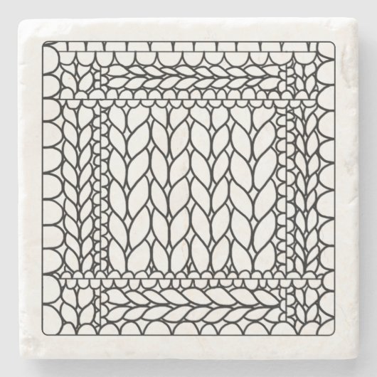 STRICK PURL WHITE Marble Stone Untersetzer (Vorderseite)