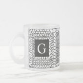 STRICK PURL WHITE Mattiert Glass Tasse + Initial I (Links)