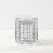 STRICK PURL WHITE Mattiert Glass Tasse + Initial I (Mittel)