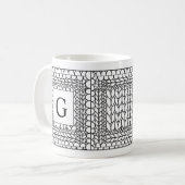STRICK PURL WHITE White Tasse + Initial (Vorderseite Links)