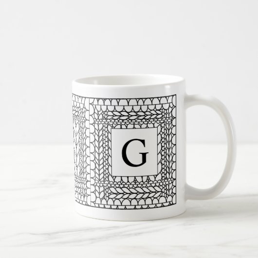 STRICK PURL WHITE White Tasse + Initial (Rechts)