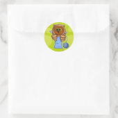 Strick Runder Aufkleber (Tasche)