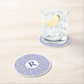 STRICK-Rundpapier-Untersetzer der BLUE LINE + Erst Runder Pappuntersetzer (Vor Ort)