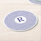 STRICK-Rundpapier-Untersetzer der BLUE LINE + Erst Runder Pappuntersetzer (Angewinkelt)