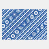 Strick-Schneeflockenmuster Weihnachten Geschenkpapier Set (Vorderseite 3)