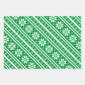 Strick-Schneeflockenmuster Weihnachten Geschenkpapier Set (Vorderseite 2)