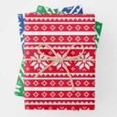 Strick-Schneeflockenmuster Weihnachten Geschenkpapier Set (Beispiel)