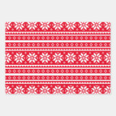 Strick-Schneeflockenmuster Weihnachten Geschenkpapier Set (Vorderseite)